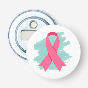 Breast Cancer Awareness Pink Ribbon Logo Bottle Opener