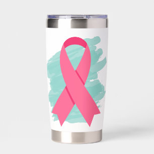 Breast Cancer Awareness Pink Ribbon Logo Insulated Tumbler