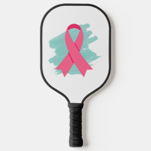 Breast Cancer Awareness Pink Ribbon Logo Pickleball Paddle