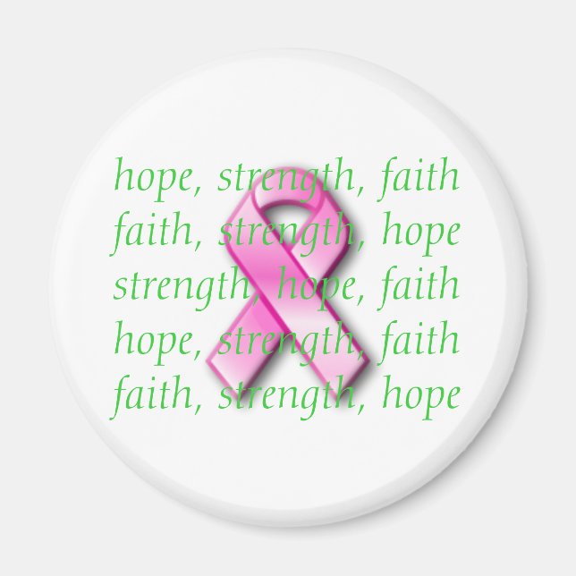 Breast Cancer Awareness Pink Ribbon Magnet (Front)