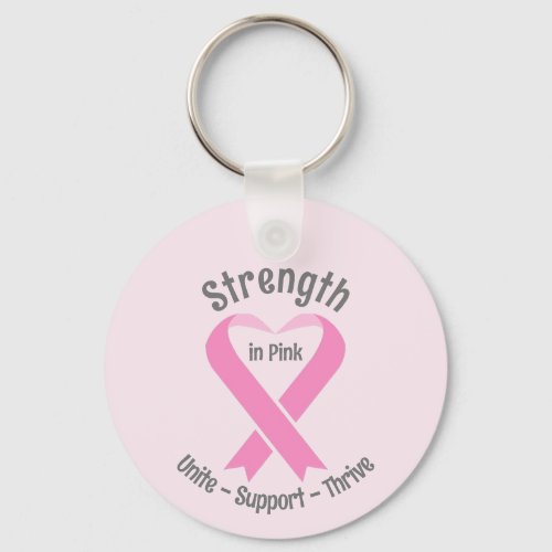 Breast Cancer Awareness Pink Ribbon Metal Keychain