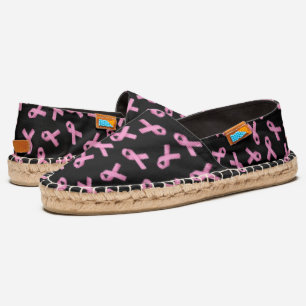 Breast Cancer Awareness Pink Ribbon Pattern Espadrilles