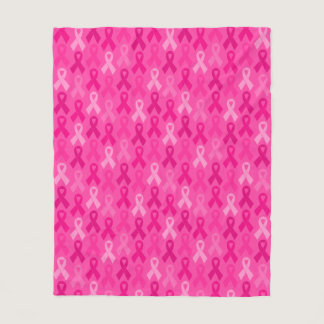 Breast Cancer Awareness Pink Ribbon Pattern Fleece Blanket