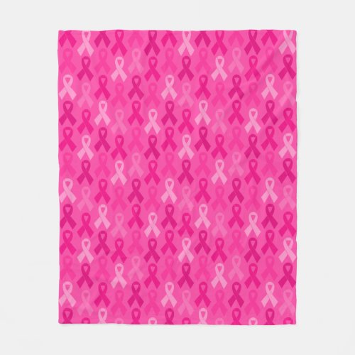 Breast Cancer Awareness Pink Ribbon Pattern Fleece Blanket