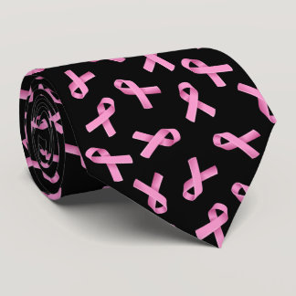 Breast Cancer Awareness Pink Ribbon Pattern Neck Tie