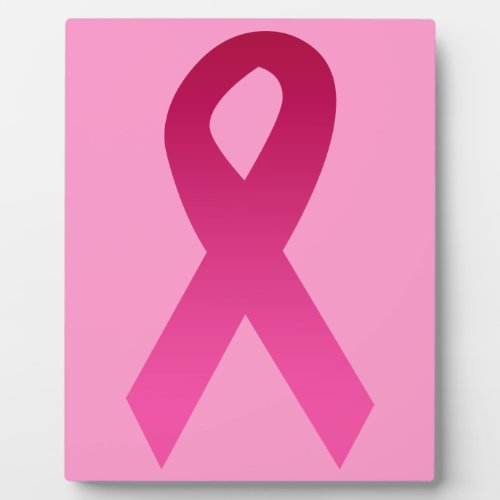 Breast cancer awareness pink ribbon plaque