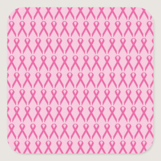 Breast Cancer Awareness Pink Ribbon Square Sticker