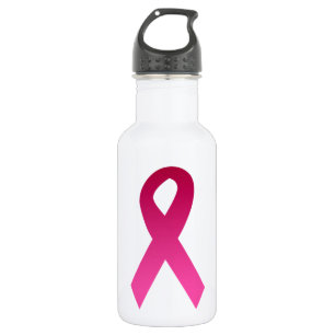 Breast cancer awareness pink ribbon stainless steel water bottle
