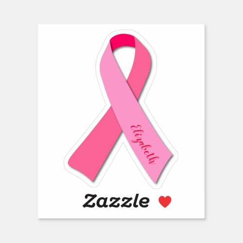 Breast Cancer Awareness Pink Ribbon Sticker