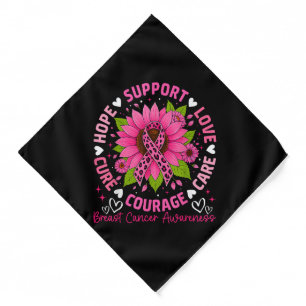Breast Cancer Awareness Pink Ribbon Sunflower Hope Bandana