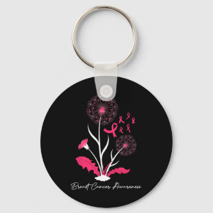 Breast Cancer Awareness Pink Ribbon Support Gift Keychain