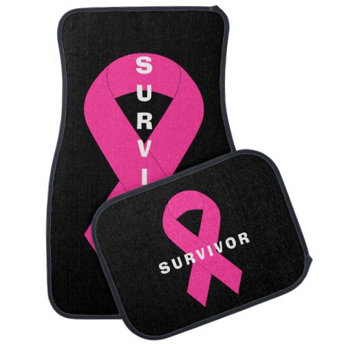Breast Cancer Awareness Pink Ribbon Survivor Car Floor Mat