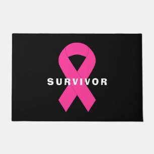 Breast Cancer Awareness Pink Ribbon Survivor Doormat