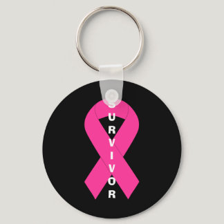 Breast Cancer Awareness Pink Ribbon Survivor Keychain