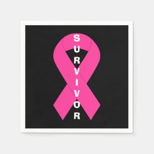 Breast Cancer Awareness Pink Ribbon Survivor Napkins