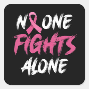 Breast Cancer Awareness Pink Ribbon T-Shirt80 Square Sticker
