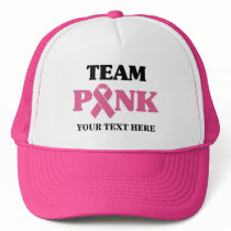 Breast Cancer Awareness Pink Ribbon Team Trucker Hat