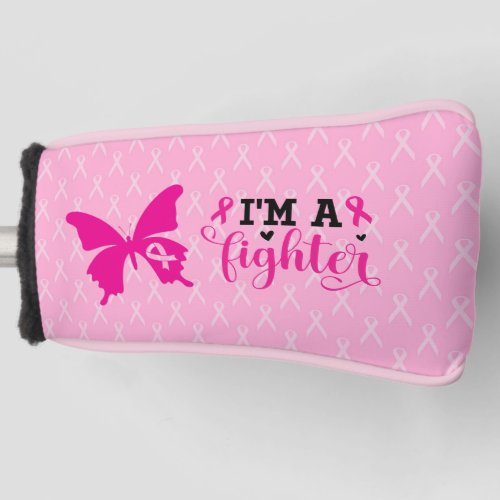 Breast cancer awareness pink ribbon theme golf head cover
