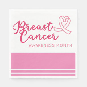 Breast Cancer Awareness Pink ribbon themed Napkins