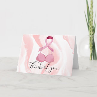 Breast Cancer Awareness Pink Ribbon think of you C Card