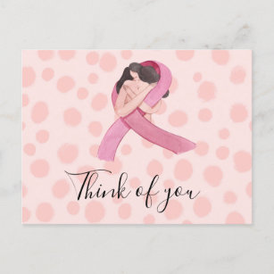 Breast Cancer Awareness Pink Ribbon think of you Postcard