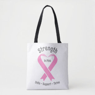 Breast Cancer Awareness Pink Ribbon Tote Bag