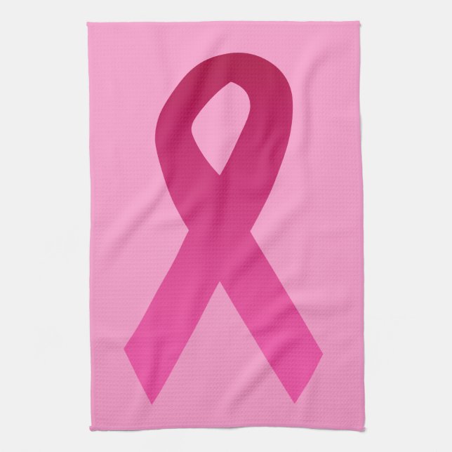 Breast cancer awareness pink ribbon towel (Vertical)