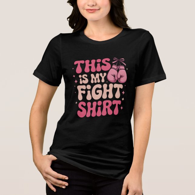 Breast Cancer Awareness Pink Ribbon Tri-Blend Shirt (Front)
