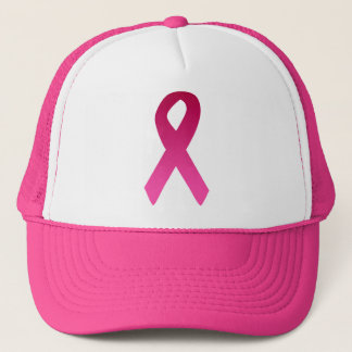 Breast cancer awareness pink ribbon trucker hat