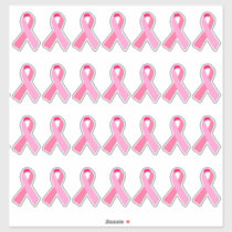 Breast Cancer Awareness Pink Ribbon X 28 Sticker