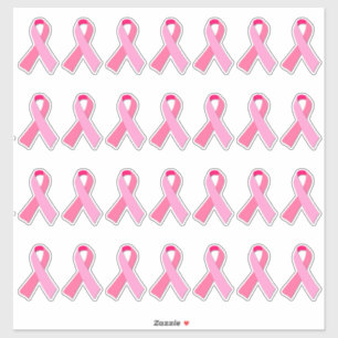 Breast Cancer Awareness Pink Ribbon X 28 Sticker