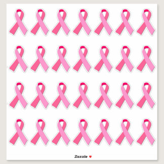 Breast Cancer Awareness Pink Ribbon X 28 Sticker