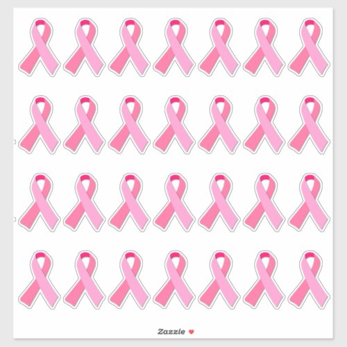 Breast Cancer Awareness Pink Ribbon X 28 Sticker