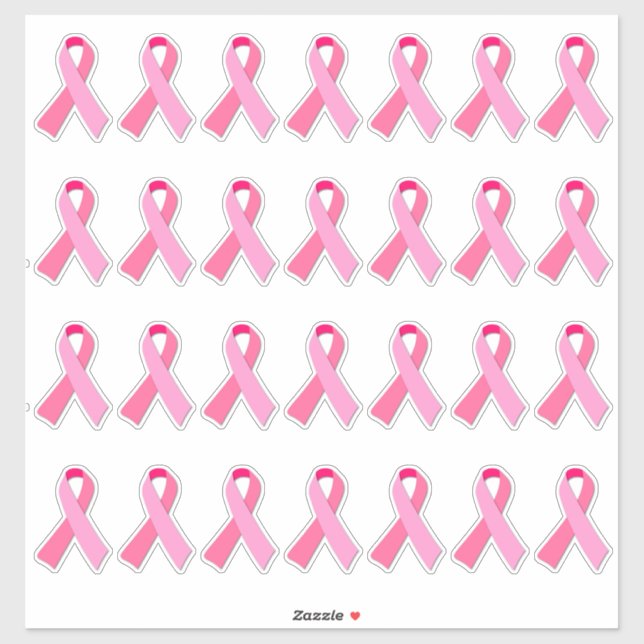 Breast Cancer Awareness Pink Ribbon X 28 Sticker (Sheet)