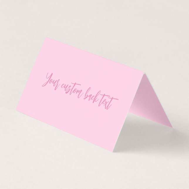 Breast cancer awareness pink script Place Card (Back)