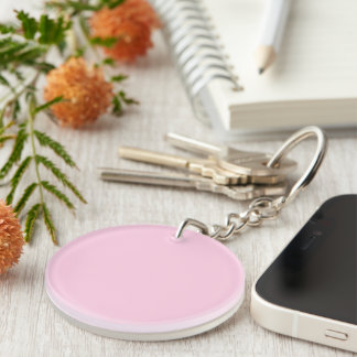 Breast cancer awareness pink solid color cute keychain