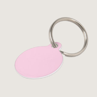 Breast cancer awareness pink solid color cute pet ID tag