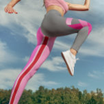 Breast Cancer Awareness Pink Stripe Ribbon Leggings<br><div class="desc">This design was created through digital art. It may be personalized by clicking the customize button and changing the color, adding a name, initials or your favorite words. Contact me at colorflowcreations@gmail.com if you with to have this design on another product. Purchase my original abstract acrylic painting for sale at...</div>