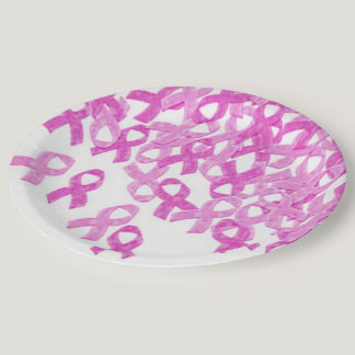 Breast Cancer Awareness Pink Velvet Ribbon Plates