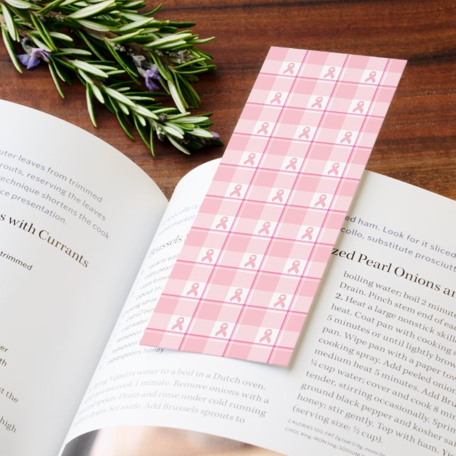 Breast Cancer Awareness Plaid Pink Ribbon Bookmarks (Book)
