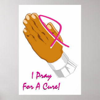 Breast Cancer Awareness Praying Hands Poster