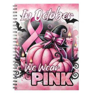 Breast Cancer Awareness Pumpkin Spiral Notebook