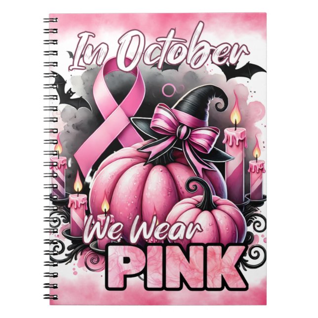 Breast Cancer Awareness Pumpkin Spiral Notebook (Front)