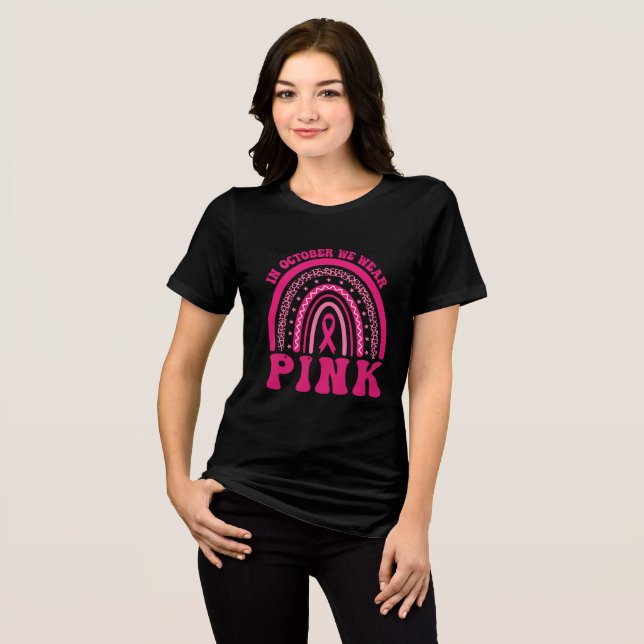   Breast Cancer Awareness Rainbow 2024 T-Shirt Tri-Blend Shirt (Front Full)