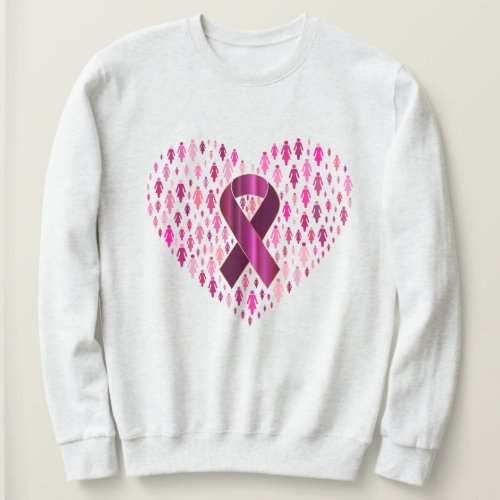 Breast Cancer Awareness Ribbon and Heart Sweatshirt