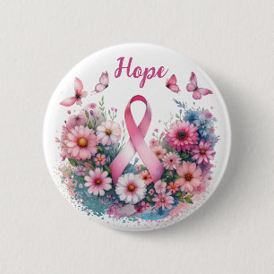 Breast Cancer Awareness Ribbon Button