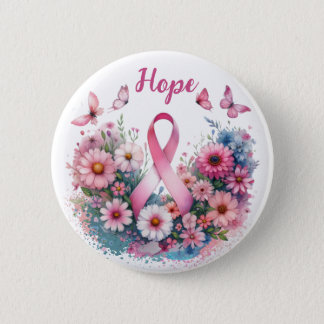 Breast Cancer Awareness Ribbon Button
