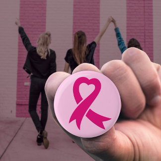 Breast Cancer Awareness Ribbon Button