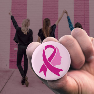 Breast Cancer Awareness Ribbon Button