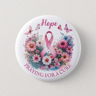 Breast Cancer Awareness Ribbon Button
